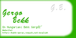 gergo bekk business card